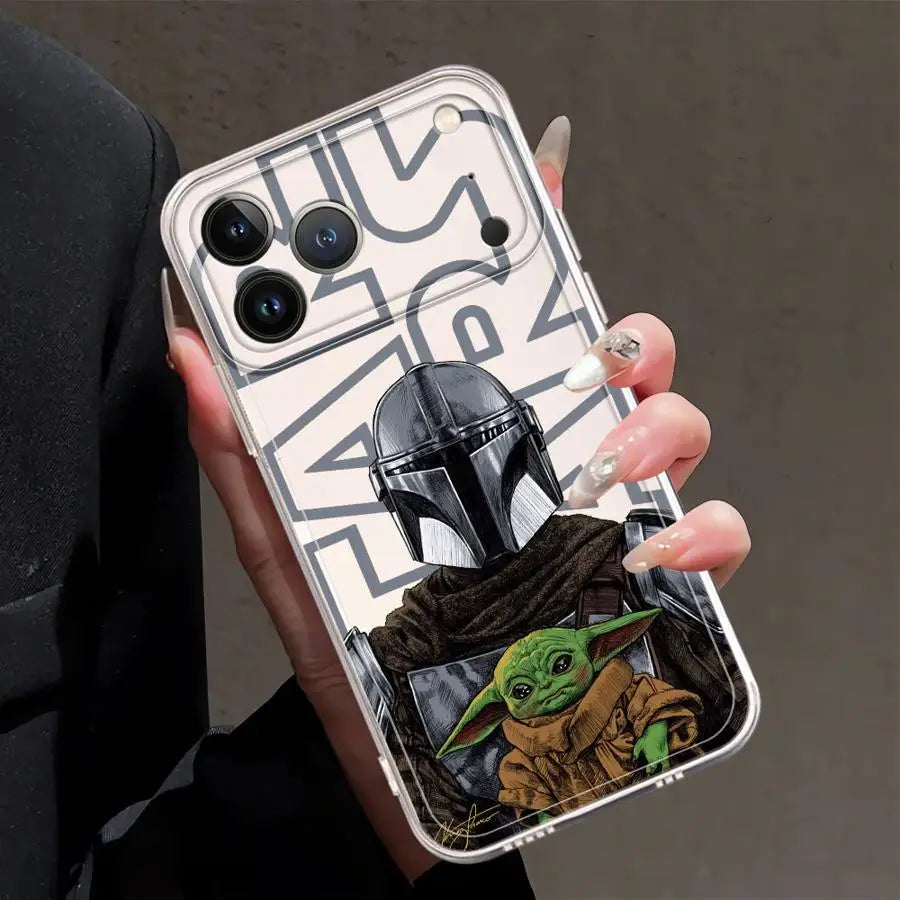 Case for iPhone 17 Pro Max 15 14 Plus 11 16 13 Pro XR 12 Mini XS Max 7 8 Air Soft Phone Cover Star Mandalorians Cover W-Wars