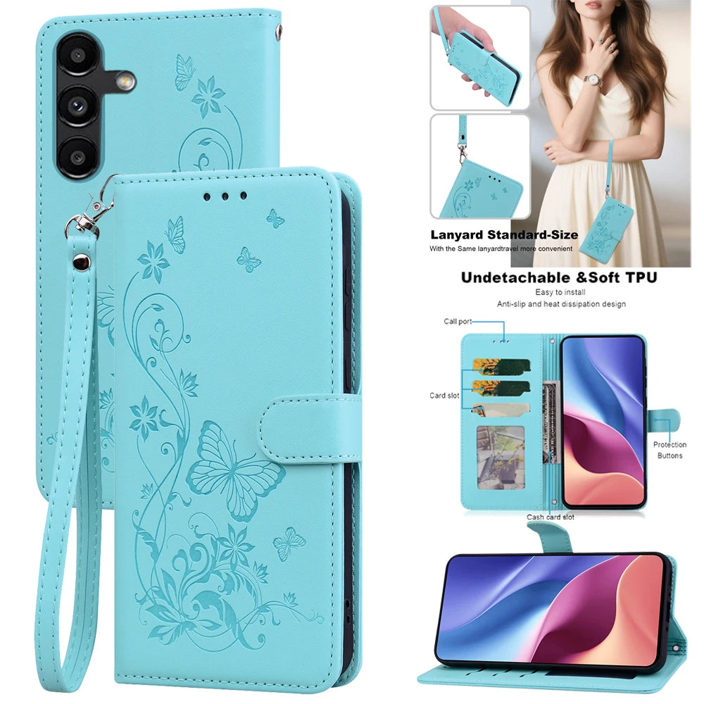 Leather Wallet Flip Phone Case For Samsung Galaxy A56 A36 A26 A16 A06 A55 A35 A25 A15 A05 A05S A54 A14 A13 5G A04S A12 A02S A03S