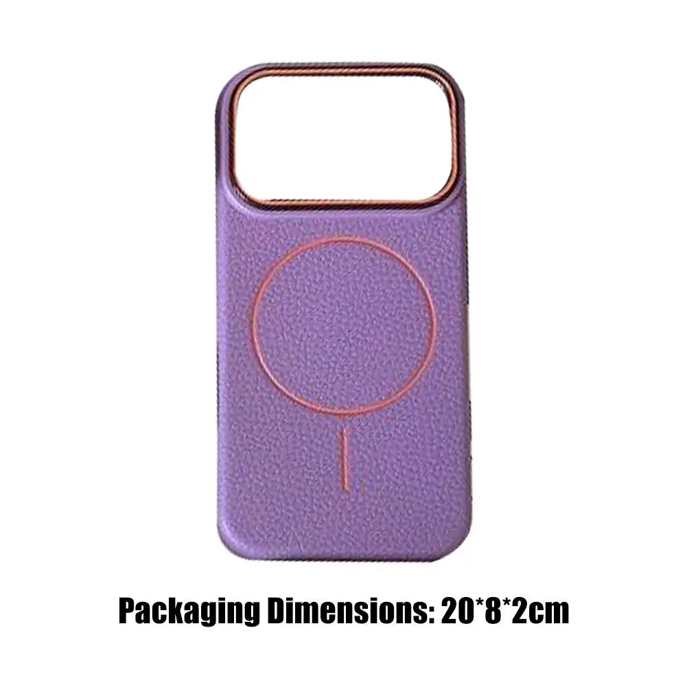 Lichee Pattern Magnetic Phone Case for iPhone 17 Series, For MagSafe Color-Block TPU Cover, Shockproof Protective Matte Shell
