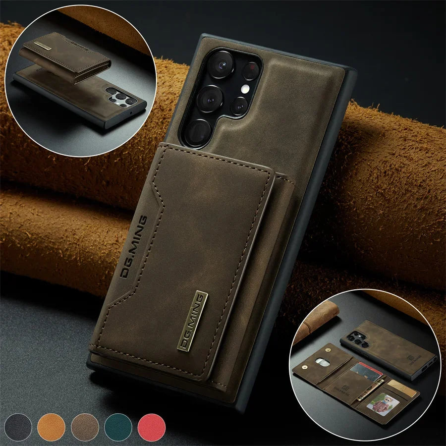 Luxury Magnetic Leather Wallet Case for Samsung Galaxy S26 Ultra S25 S24 S23 S20 S21 S22 Plus Note 20  Money Card Holder Cover