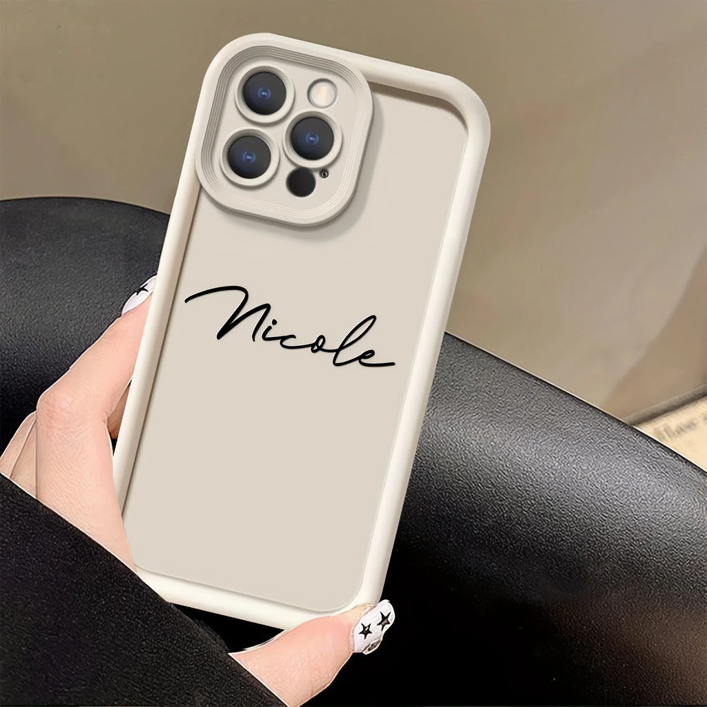 Custom Text Case For iPhone 6 6s 7 8 Plus SE 2020 2022 17 Air 16 15 14 11 Pro Max 12 13 Mini X XS XR  DIY Design Your Signature
