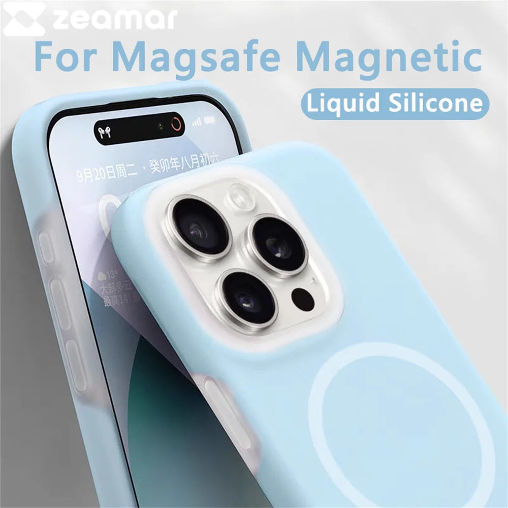 Fashion Jelly Liquid Silicone Magnetic For Magsafe Case For iPhone 17 Air 16 15 14 Plus 13 12 11 Pro Max Bumper Shockproof Funda