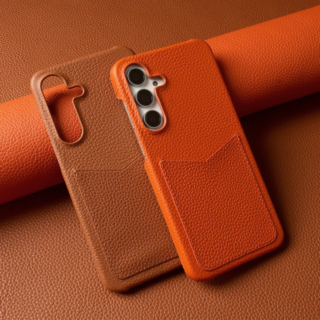 Genuine Leather Cases With Luxury Card Slots For Samsung Galaxy S26 Ultra S26 S25 S24 S23 S24 S23FE  Phone Cover Back Shell