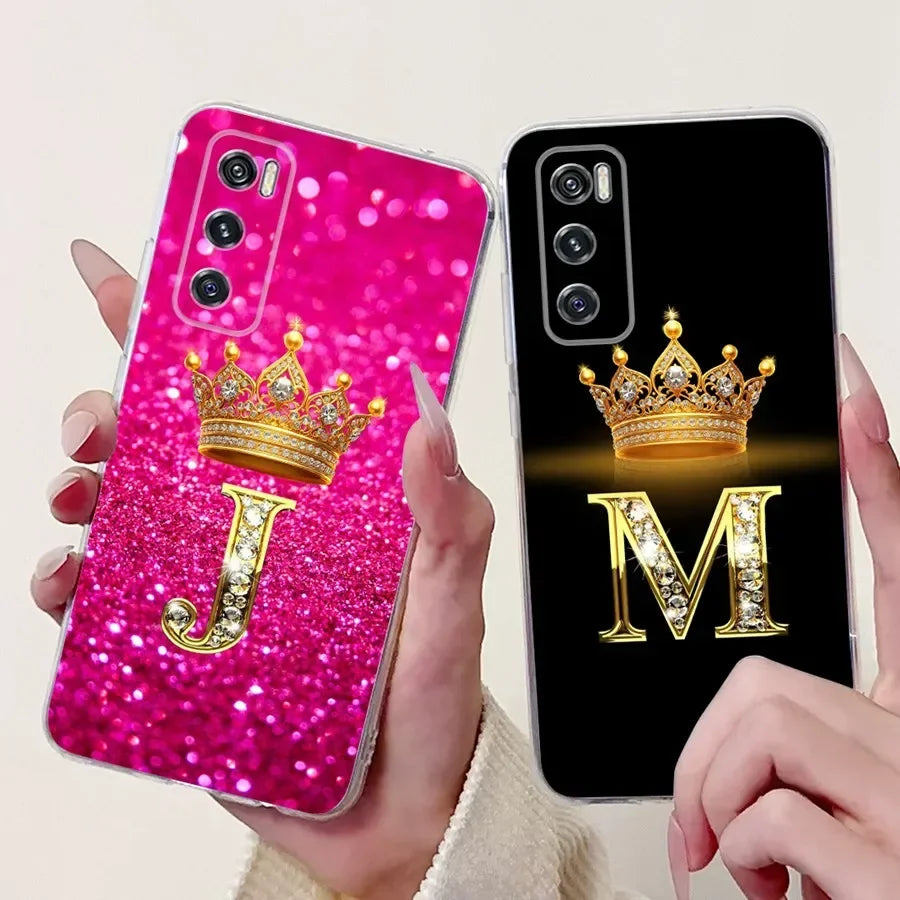 For Samsung Galaxy S22 S24 S24+ S 24 S23 Ultra FE Case Crown Letter Soft Silicone TPU Funda For SamsungS22 S 23 Ultra Back Cover
