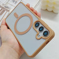 For Samsung S26 S25 Ultra Transparent Magnetic Case Wireless Charging Hard Shockproof Cover For Samsung S24 FE S23 Plus S22Ultra