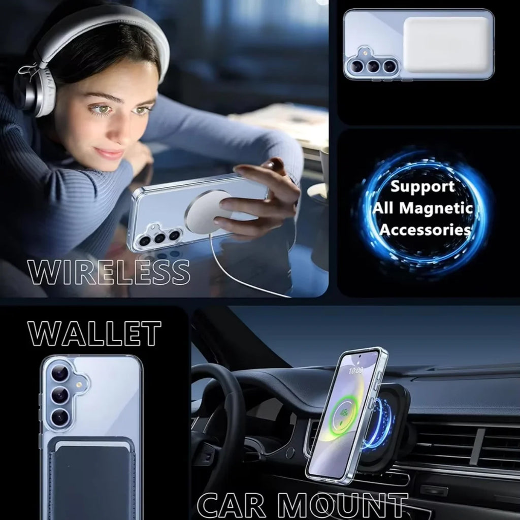 Transparent Anti-Yellowing Magnetic for Samsung Galaxy S26 Ultra/S26+/S26/S25FE Case Shockproof Protective Phone Case, Clear