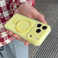 Fashion Candy Jelly Bracket For Magsafe Ring Stand Case For IPhone 17 16 15 14 13 Pro Max Frosted Bright Color Silicone Cover