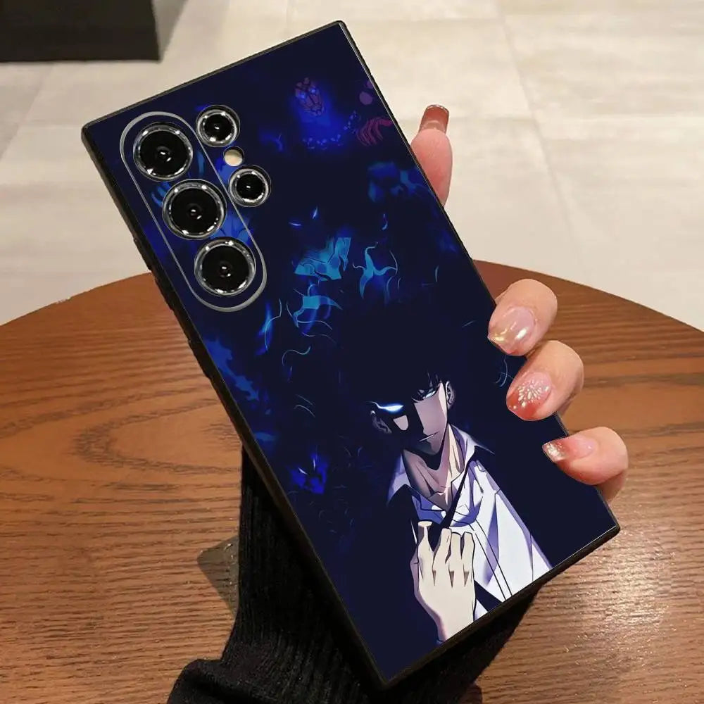 1pc Anime S-Solos L-Levelings Phone Case For Samsung S25,S24,S21,S22,S23,S30,Ultra,S20,Plus,Fe,Lite,5G Black Cover
