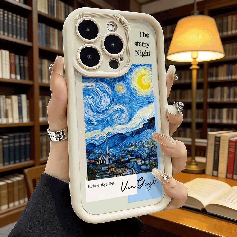 Van Gogh Starry Night Art Soft TPU Shockproof Case For Xiaomi Redmi Note 15 14 13 12 11 Pro Anti-Fall Protective Back Cover