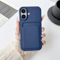 Classic Frosted Solid Colours Card Case For iPhone 17 Pro Max 16 15 14 13 12 11 Pro Max Mini Plus Silicone Drop-proof Soft Cover