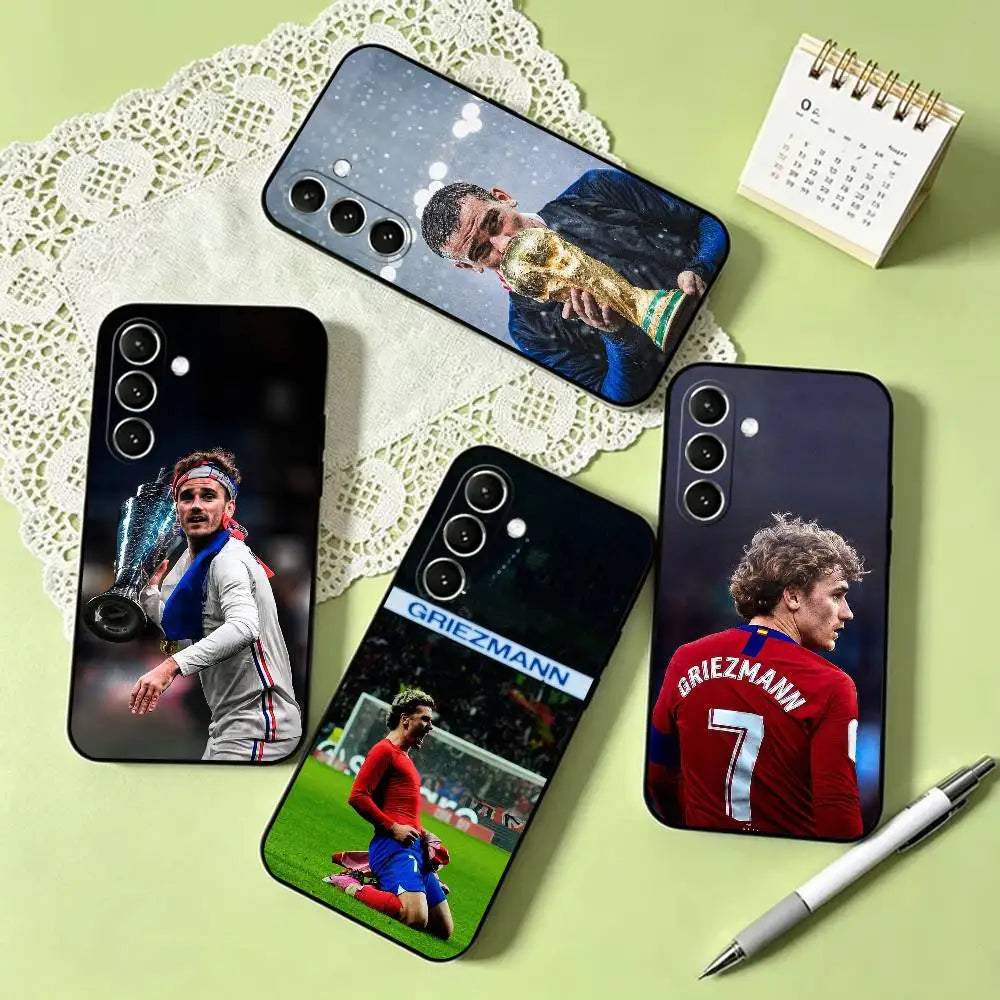 A-Antoine G-Griezmann Soccer Phone Case For Samsung Galaxy A73,A72,A71,A70,A53,A52,A51,Soft Silicone Black Cover