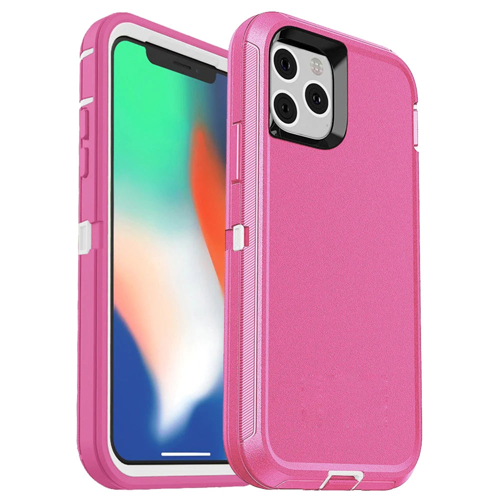 3 in1 For iPhone 15 14 Plus 13 12 11 Pro Max XS Max Shockproof Defend Case Cover+Belt Clip Heavy Duty Case For iPhone 7 8 Plus