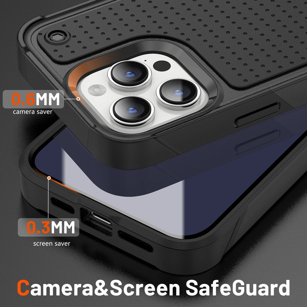Protective Coque Case for Iphone 17 Pro Max Air 16 Plus 15 14 13 Pro Iphone16 Iphone17 Heavy Duty Shockproof Armor Covers