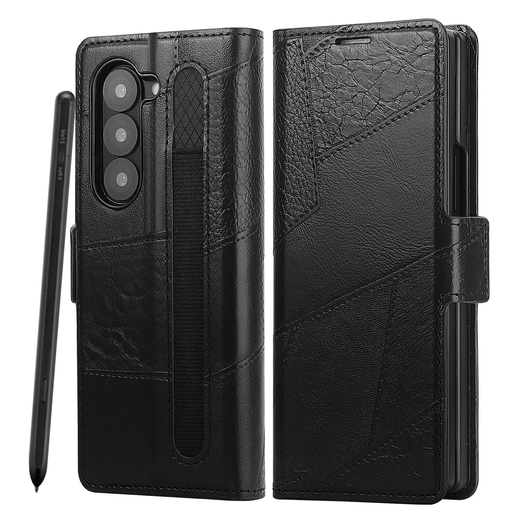 Business Flip Leather Wallet Phone Case for Samsung Galaxy Z Fold 7 6 5 4 3 5G Cards Slot Purse Pocket With S Pen Bag Cover