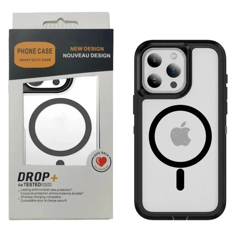 Defender For Magsafe Case for IPhone 17Pro Max Air 16 15 14 13 12 Ott Armor Box Wireless Charger Anti-drop Protect Cover