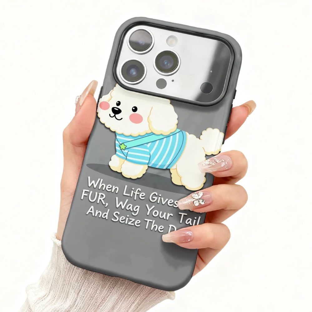 Dual Layer Cute Dog Magsafe Phone Case For iPhone 12 13 14 15 16 17 Air Pro Max Plus Anti-fall Fade Resistant Deluxe Cover