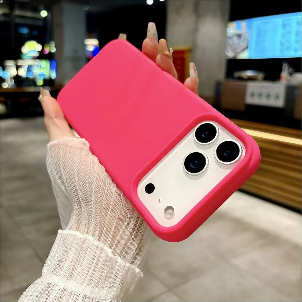 Bright Fluorescent Liquid Silicone Phone Case For iPhone 17 Air 17Pro 17ProMax Silicone Button Protection Matte Solid Soft Cover