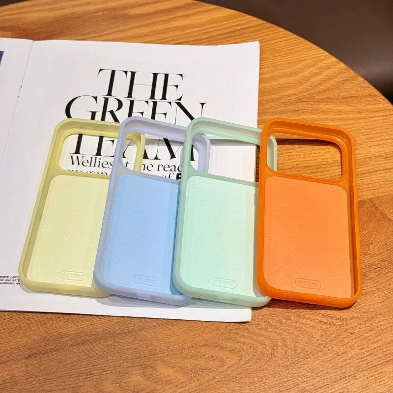 Fashion Candy Solid Color Jelly Case for iPhone 15 16 17 Pro Max 17Pro With Ai Camera Control Button Shockproof Skin Feel Cover