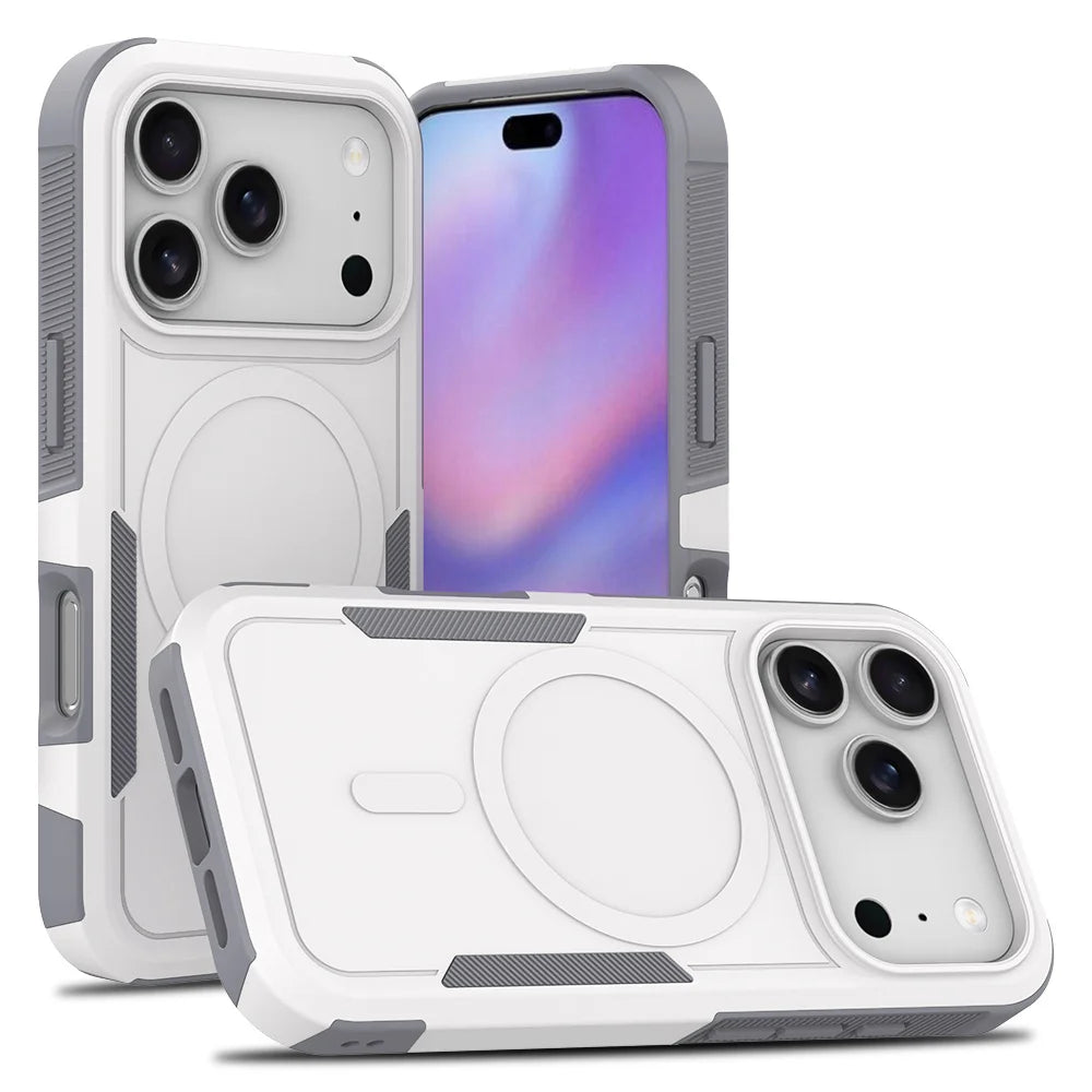 Shockproof Magnetic Phone Case For iPhone 17 Pro Max Air 17e 16e 15 14 Plus 13 12 Rugged For MagSafe Wireless Charging Cover
