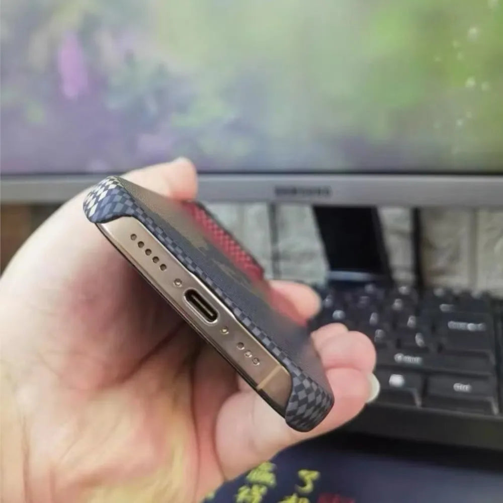 New Luxury Carbon Fiber Plastic Matte Case For iPhone 17 Air 16 15 Plus 14 13 12 11 Pro Max 16E Slim Borderless Cooling Cover