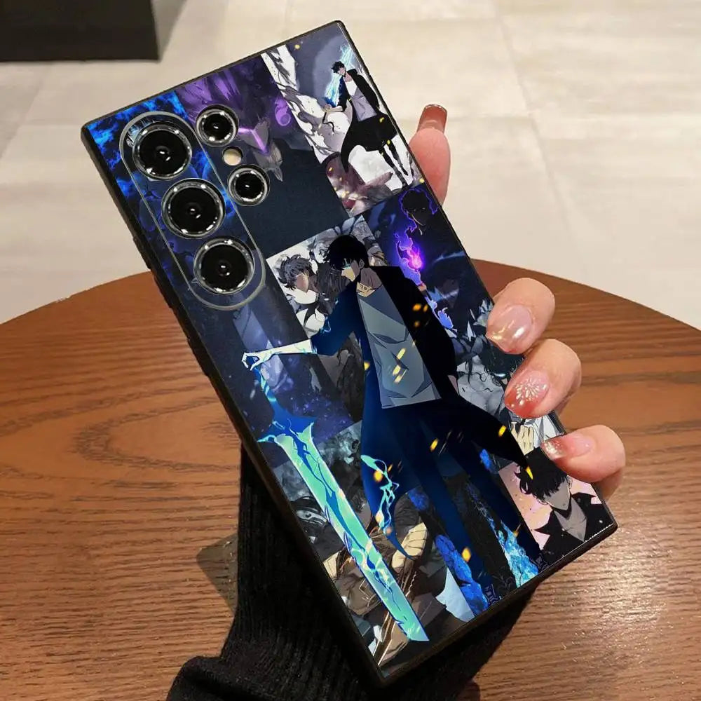 1pc Anime S-Solos L-Levelings Phone Case For Samsung S25,S24,S21,S22,S23,S30,Ultra,S20,Plus,Fe,Lite,5G Black Cover