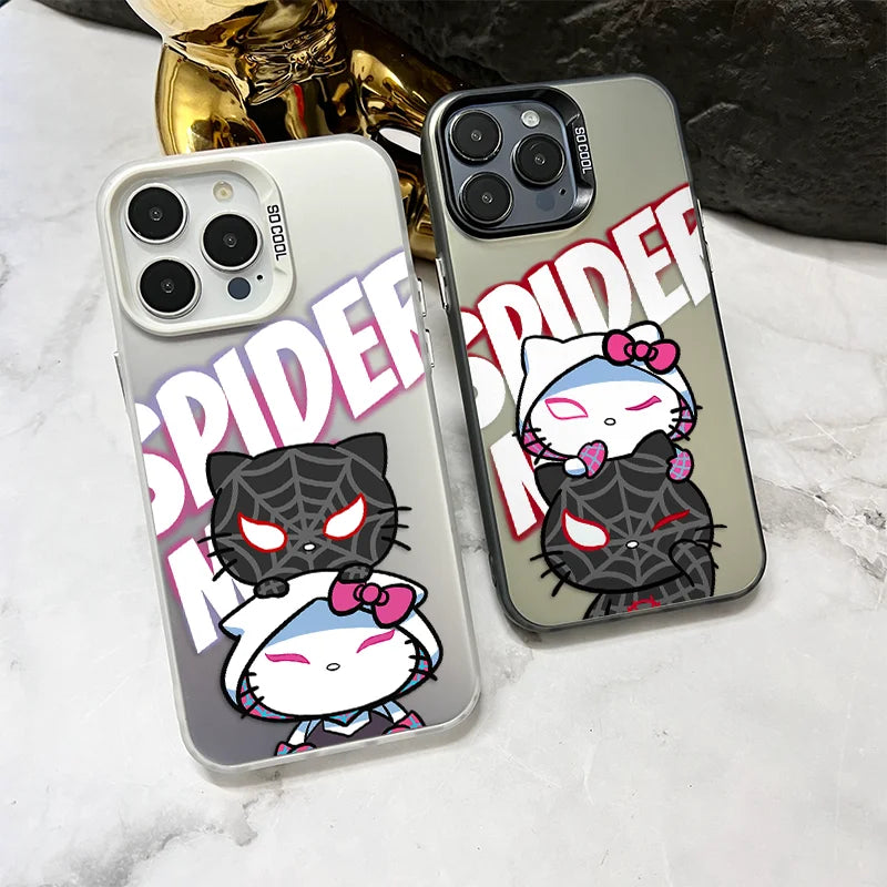 Cute Hello Kitty Spider-Man Phone Case for Samsung Galaxy A16 A06 A35 A55 A25 A05S A15 A56 A54 A36 A34 A24 A26 A14 A05 A04 4G 5G