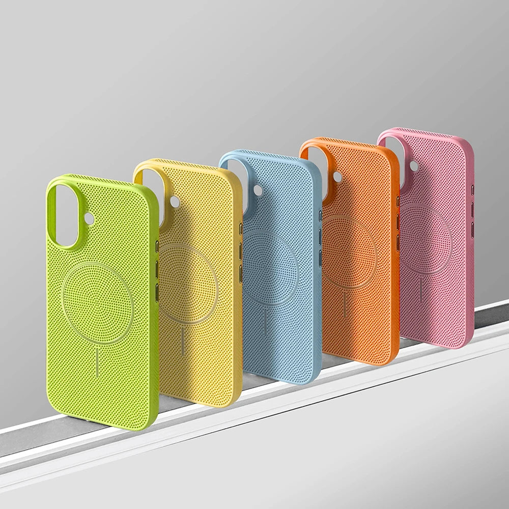 Summer Dopamine Colourway Breathable Case for iPhone 11 12 13 14 15 16 17 Pro Max Plus Ultra Thin Magnetic Charging Hard Cover