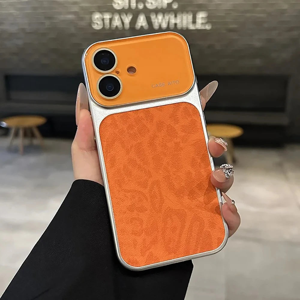 Luxury Leopard Pattern Phone Case For iPhone 17 16 15 14 Pro Max 17Pro Glass Camera Protection Cases For iPhone17 Pro Max Cover