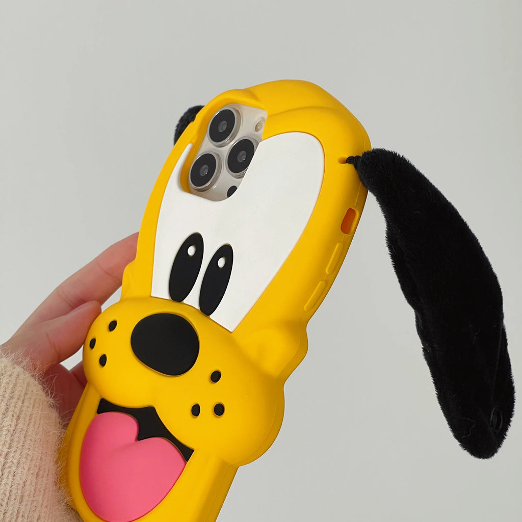 Hot Cute 3D For Pluto Silicone Anti-Drop Cartoon Shockproof Lens Protection Hard Cover For IPhone 17/16/15/14/13/12/11 Pro Max