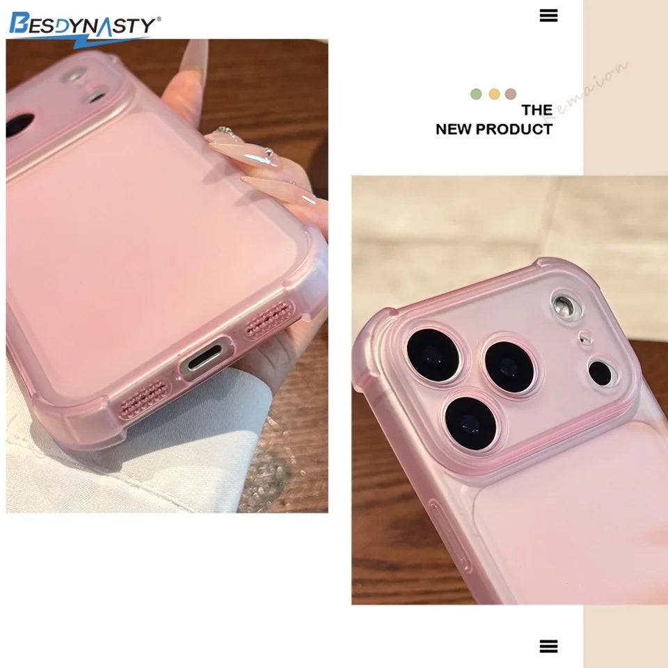 Cute Matte Clear Phone Case for iPhone 17 Air 16E 14 15 16 11 12 13 Pro Max Plus Shockproof Protector Cover