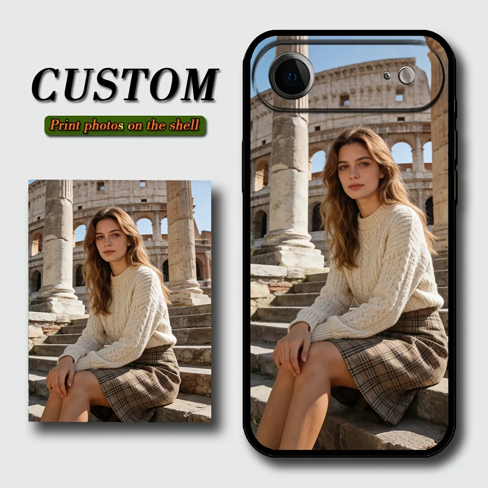 Custom Case for iPhone 17 Pro Max 16 15 14 Plus 12 13 Mini 17Air 16E XR 7 8 SE 2020 2022 X XS Black Soft Case