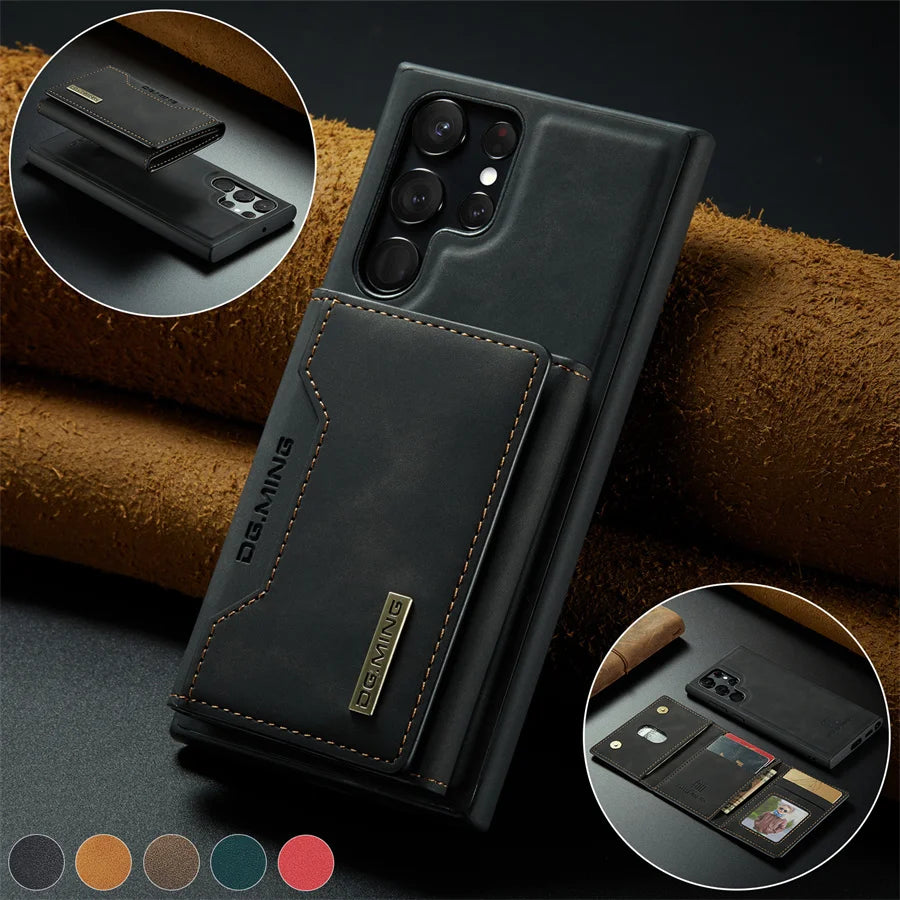 Luxury Magnetic Leather Wallet Case for Samsung Galaxy S26 Ultra S25 S24 S23 S20 S21 S22 Plus Note 20  Money Card Holder Cover