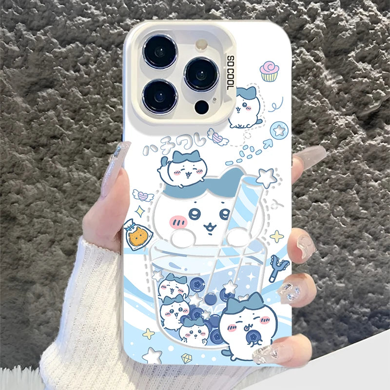 Cute Cartoon C-Chiikawas Phone Case for IPhone 17 16e 16 15 14 13 12 11 Mini Pro Max X XR Air Plus Anti Fall Matte Back Cover