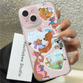 Cartoon Winnie the Poohs Transparent Frosted Shockproof phone Case For iPhone 16E 16 15 14 Plus 13 12 11 7 8 Plus Pro X XR Max