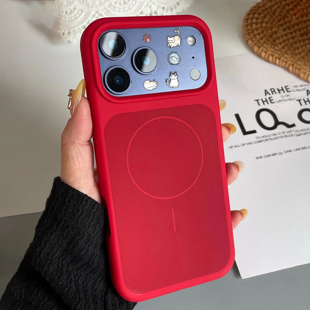 Original New Year Red Liquid Silicone Magnetic Phone Case For iPhone Air 17 16 15 14 13 Pro Max Plus For Magsafe Matte Cover
