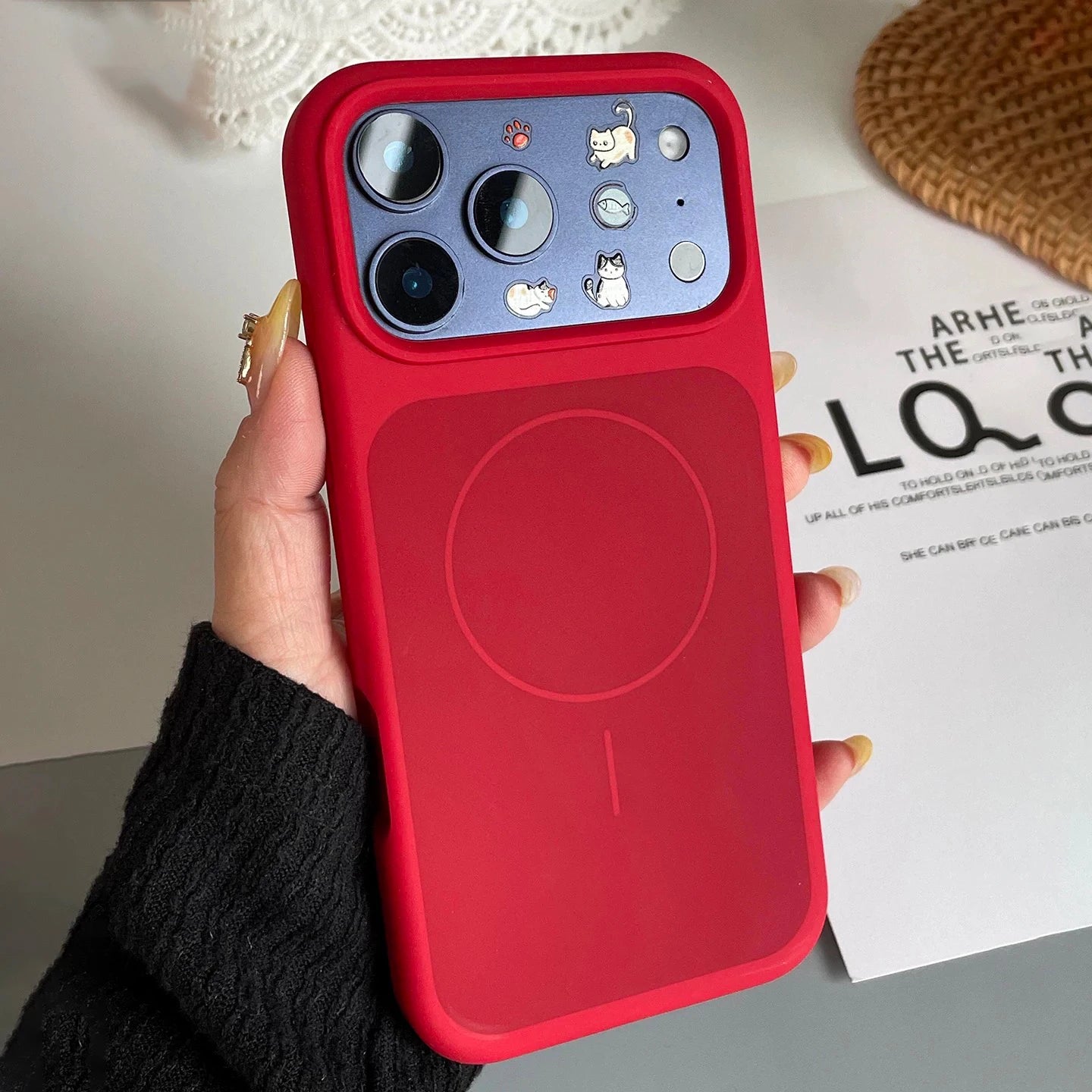 Original New Year Red Liquid Silicone Magnetic Phone Case For iPhone Air 17 16 15 14 13 Pro Max Plus For Magsafe Matte Cover