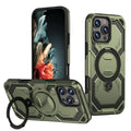 Luxury Magsafe Magnetic Wireless Charging Armor Phone Case For iPhone 16 15 14 13 12 11 Pro Max Plus 16E 16 E Ring Stand Cover