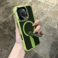 Magnetic Stand Holder Shockproof Case for iPhone 17 16 Pro Air 15 14 13 12 11 Pro Max for Magsafe Bumper Frosted PC Phone Shell