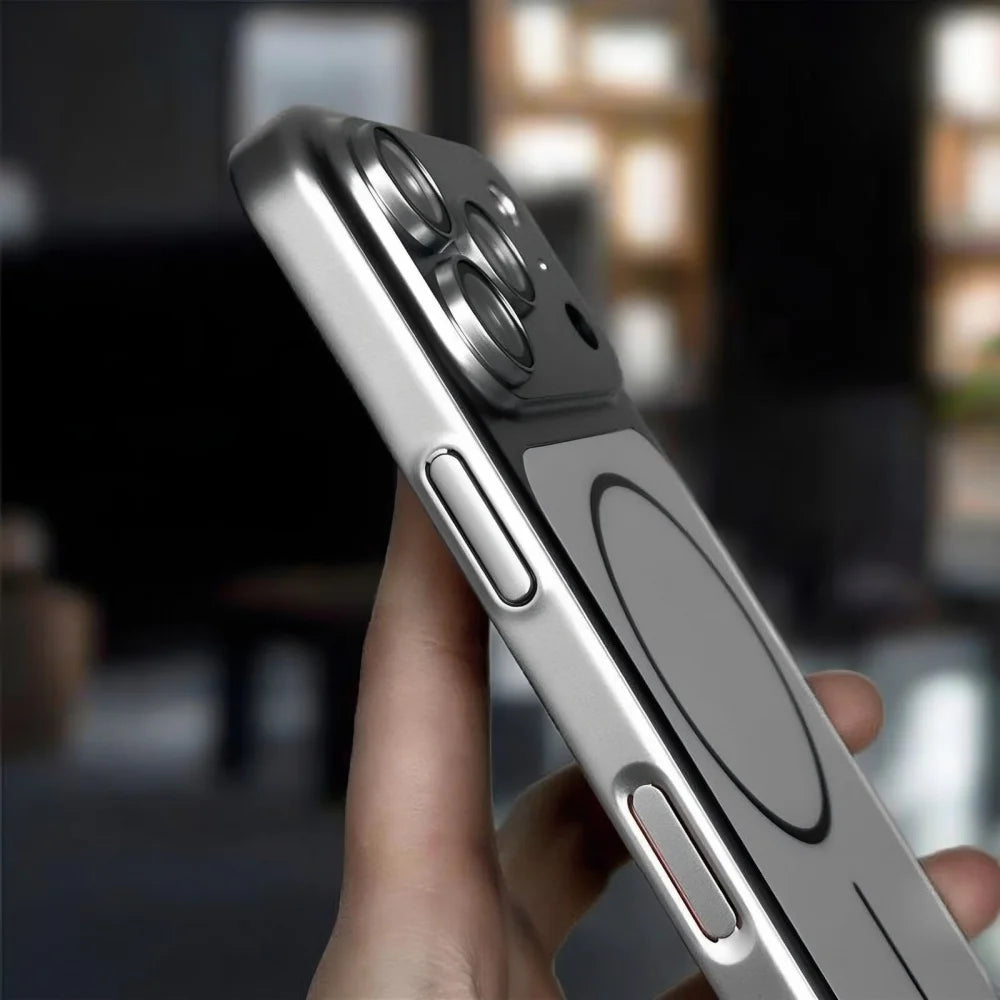 Instantly Become 17 Slim Metallic Paint Plastic Magnetic Case For iPhone 17 Air 16 15 14 13 Pro Max For Magsafe Shockproof Cover