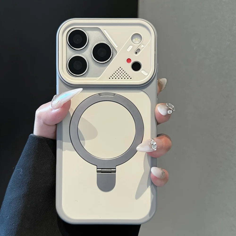Armor Metal Ring Bracket For Magsafe Magnetic Phone Case For iPhone 17 Air 16 15 14 Plus 13 12 11 17 Pro Max Matte Bumper Cover