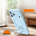 For iPhone 17 Pro Max Luxury Magsafe Magnetic Holder Stand Phone Case For iPhone Air 16 15 14 13 Liquid Silicon Protective Cover