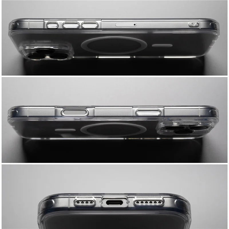 Original Touch Camera Button Clear for Magsafe Case For iPhone 17 Air 17Pro 16Pro 15 15Pro Max Wireless Charge Shockproof Cover