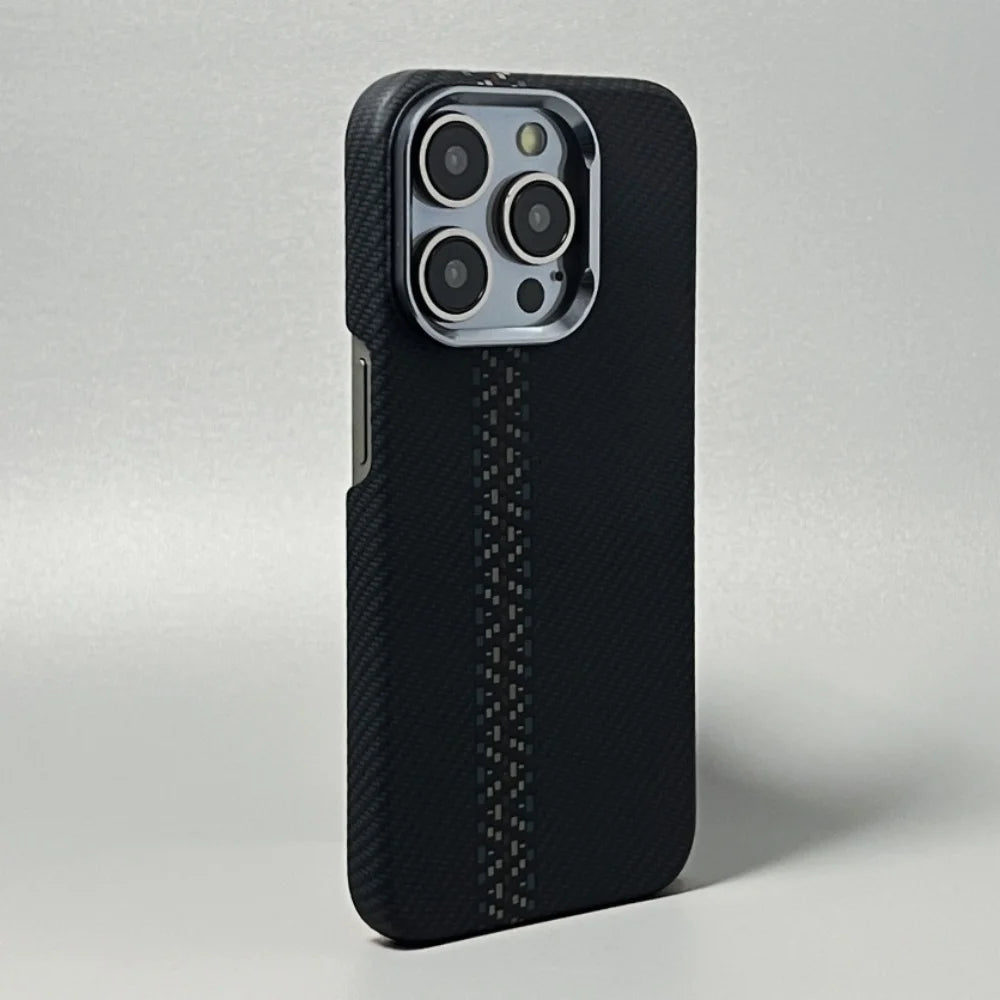 Magnetic Kevlar Texture High Quality Fiber For Magsafe Case For iPhone 17 16 15 14 13 Pro Max Metal Lens Frame Shockproof Cover