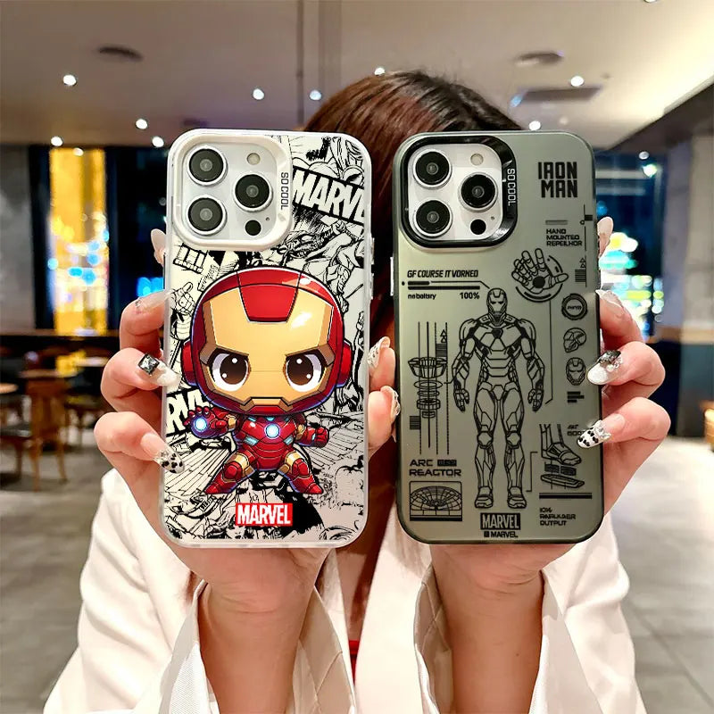 Phone Case For Oppo A16s A54s A57 A58 A60 A74 A78 A95 Find X3 Lite Reno 5 6 Lite 8T 10 11 12 13  Cartoon Iron Man