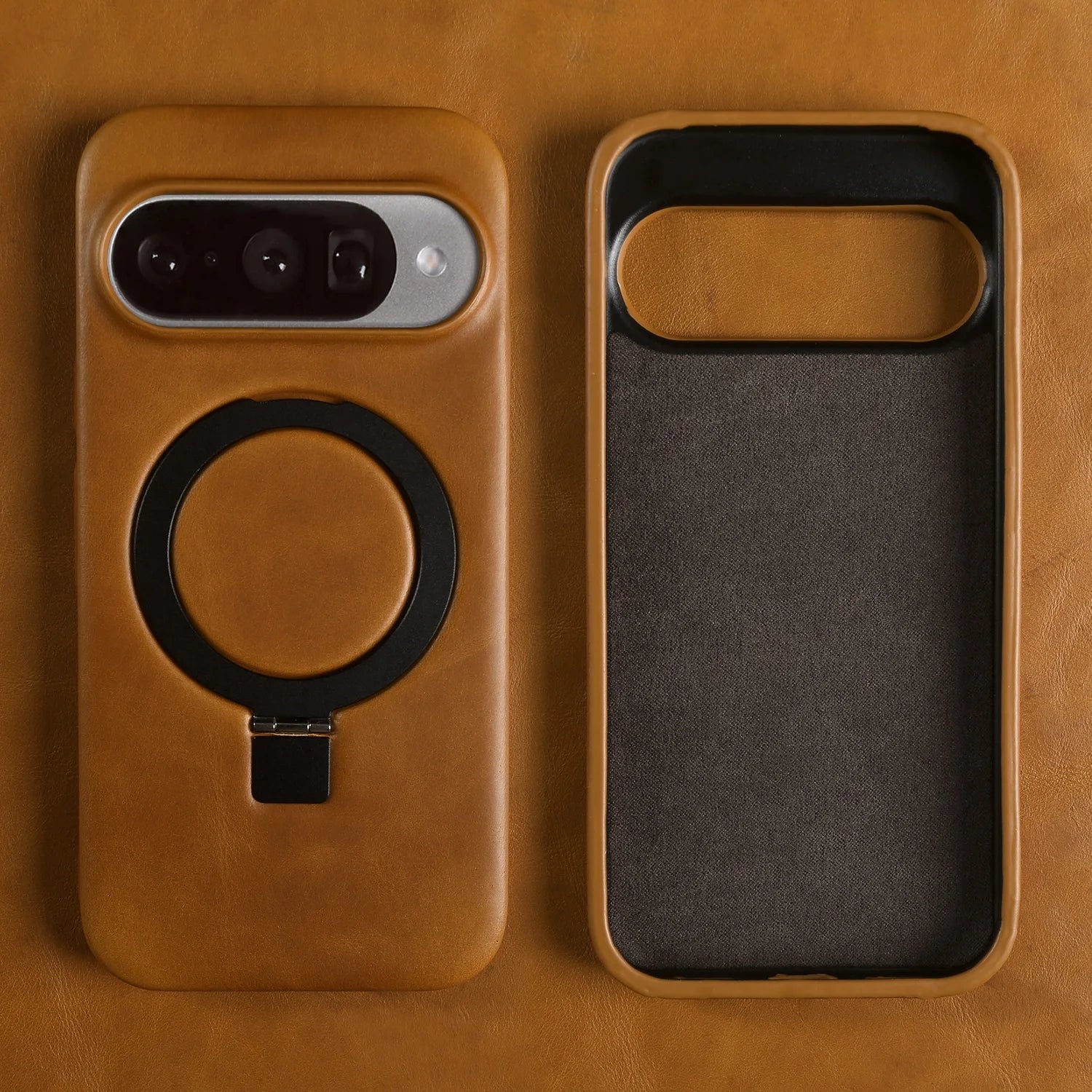 Luxury Magnetic Bracket Holder Genuine Leather Case For Google Pixel 10 Pro XL pixel10  8A 9pro 7A 6A 5A Full Wrapped Back Cover