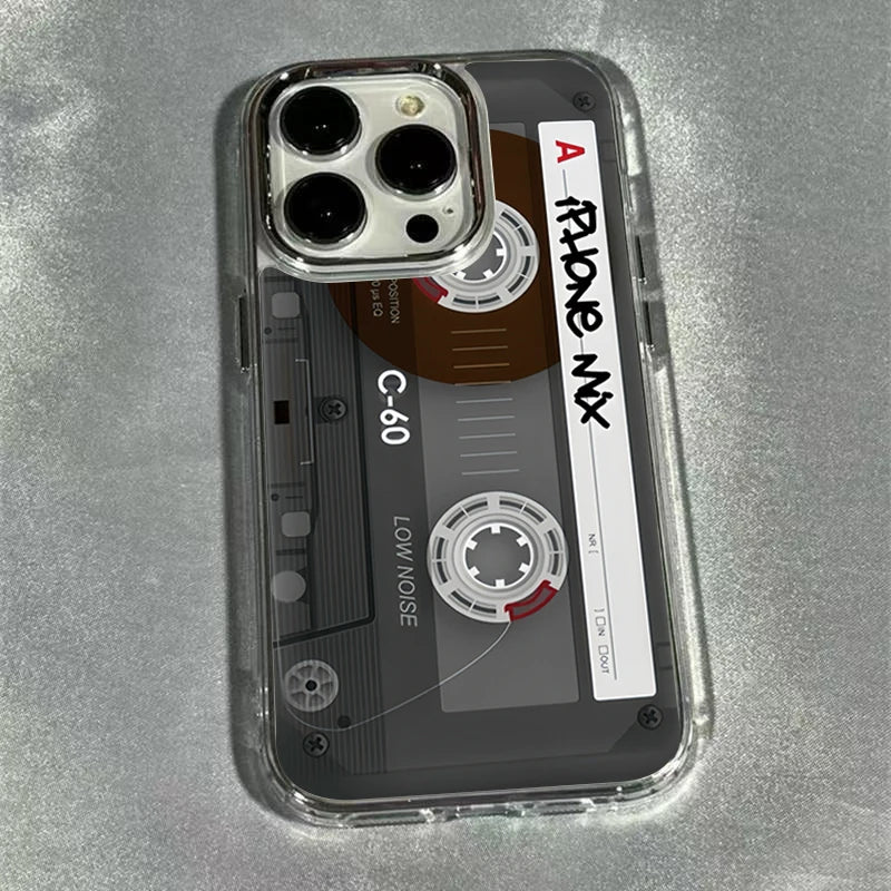 intage Cassette Tape Photo Frame Soft Phone Case For iPhone 17 16 15 14 13 12 11 Pro Max X XS XR 7 8 Plus 16E Shockproof Cover