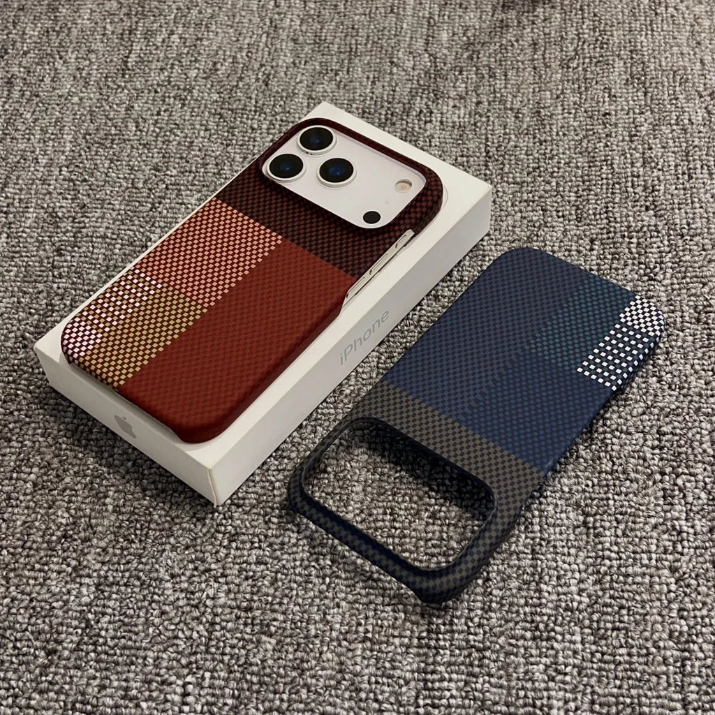 Slim Frameless Carbon Fiber Pattern For Magsafe Magnetic Case For iPhone 17 Air 16 15 14 13 12 Pro Max Plus Plastic Bumper Cover