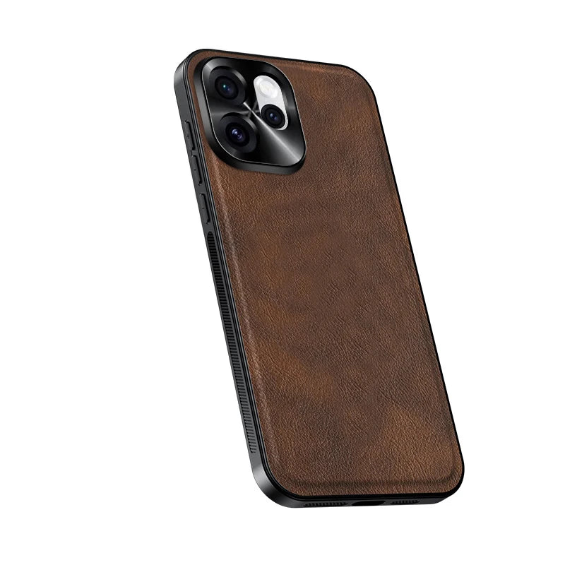 Luxury PU Leather Anti-Slip Border Shockproof Phone Case For OPPO Reno 15 Pro 13 12 11 10 9 8 14 Pro Plus F A5 A6 Pro Back Cover