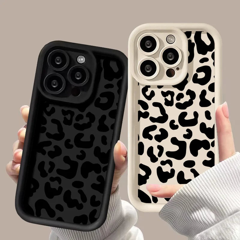 Soft TPU Leopard Painted Phone Case For iPhone 17 16 Pro Max 11 13 15 14 12 Air 16E 17promax 16promax Shockproof Funda Cover