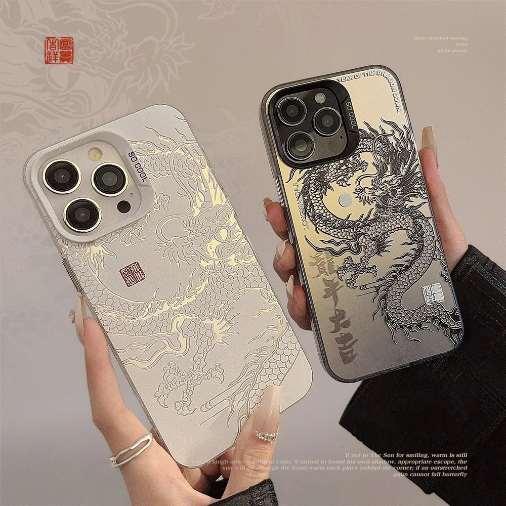Luxury Dragon Embossed Phone Case for Oppo Realme 15 14 13 12 11 10 9i 8 8i C75 C65 C63 C55 C53 C35 C33 C20 C21Y Pro Plus 4G 5G